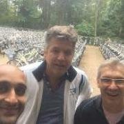 Photograph of knee surgeons Ronald van Heerwarden, Akash Patel and Mihai Vioreanu