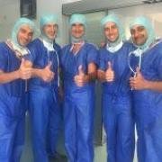 Photograph of Dr David Dejour, with fellows Akash Patel and Mihai Vioreanu and colleagues