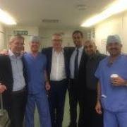 Photograph of Professor Adrian Wilson with fellows Akash Patel and Mihai Vioreanu, and colleague.