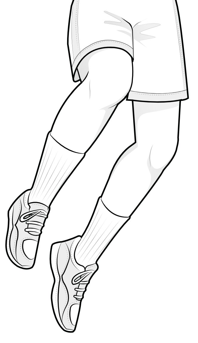 Illustration of sportsman jumping to catch a ball.